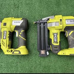 Ryobi 18Ga Brand Nailer & Pin Nailer $100 Each One