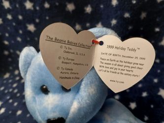 (Rare)Collection 1999 Christmas Teddy Beanie Bear 
