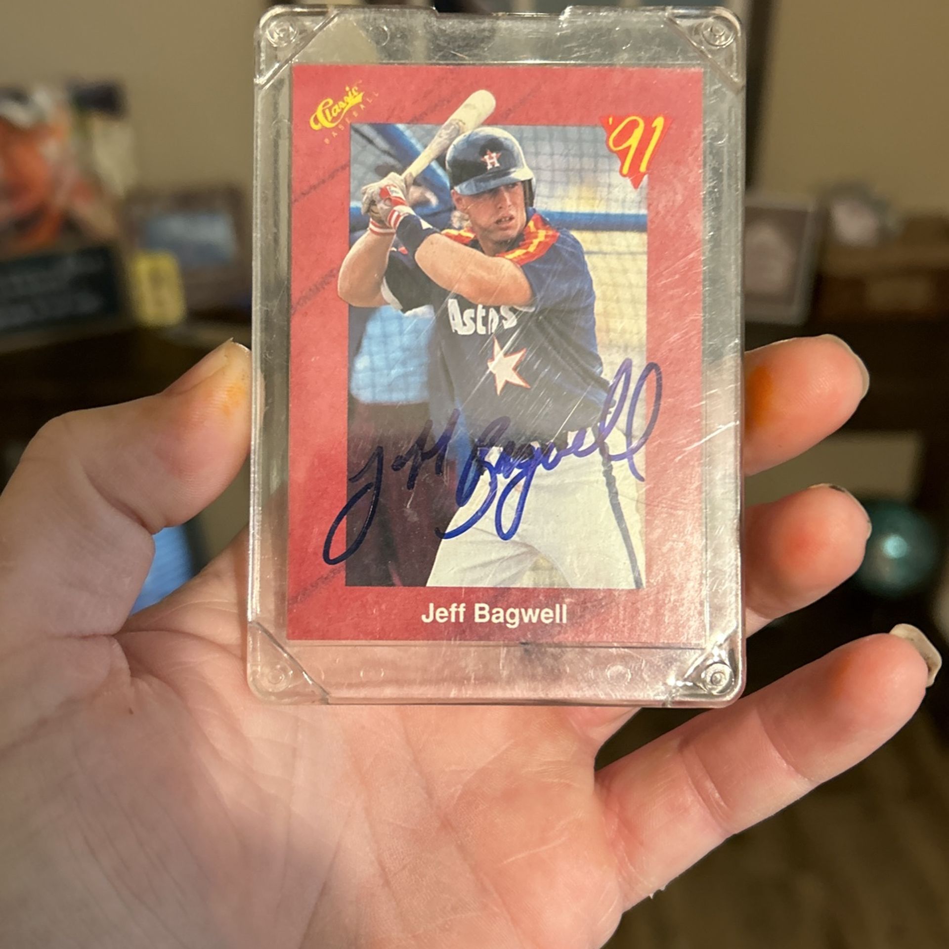 Classic 1991 Baseball Card Autographed By Jeff Bagwell