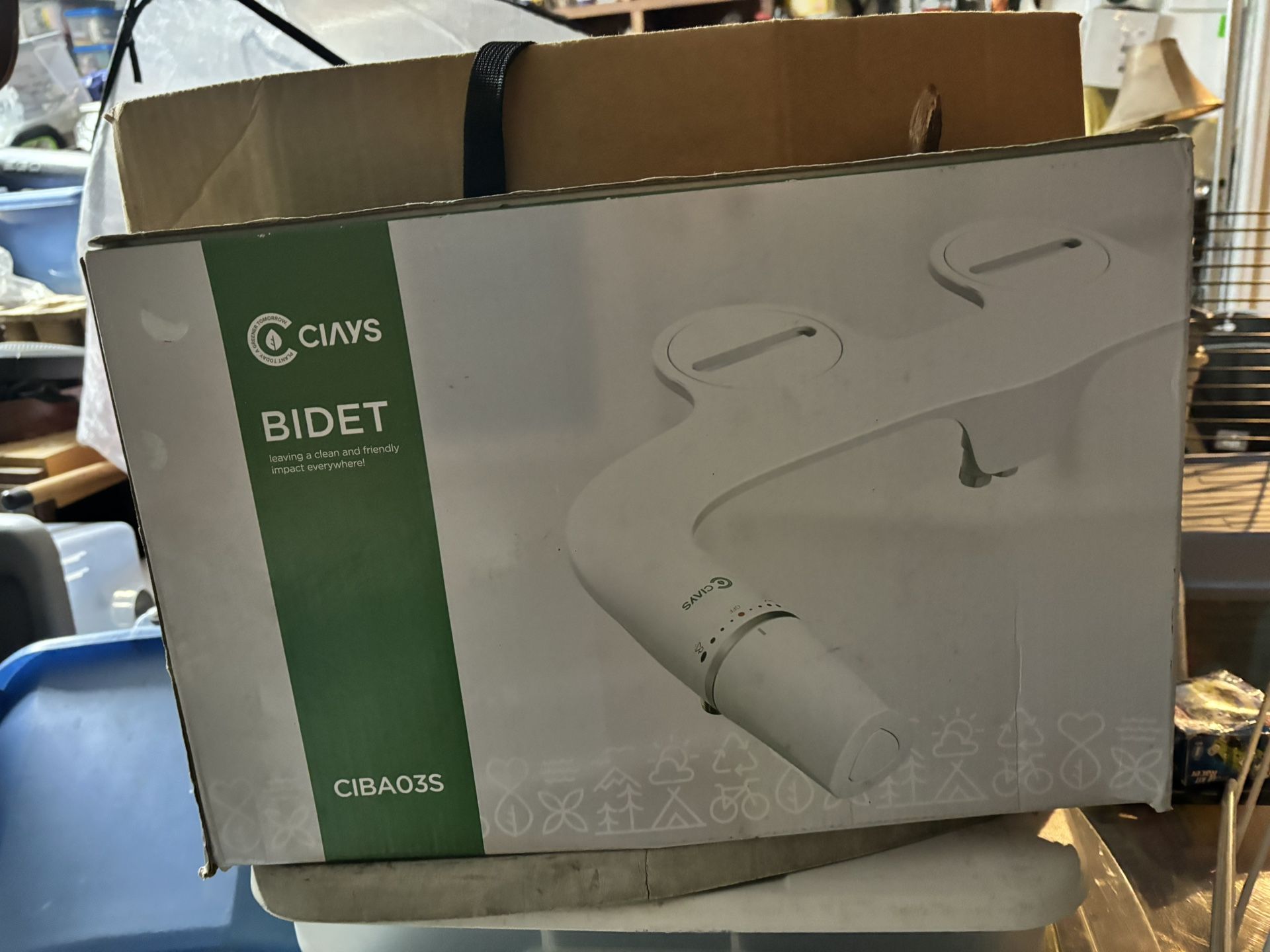 Ciays Toilet Bidet CIBA03S Toilet Attachment Dual Nozzles for Frontal/Rear Wash, Adjustable Pressure Control, Sliver/White