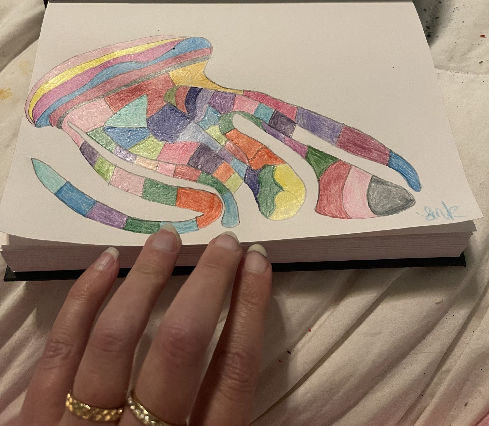 Colored Pencil Octopus Drawing