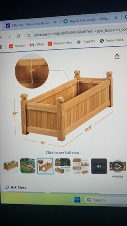 Raised planter, in box