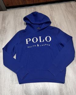 Polo Ralph Lauren Big Embroidery Logo Blue M Medium Pullover Hoodie Unisex Parka