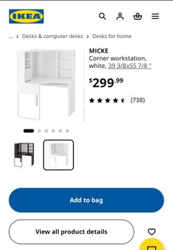 IKEA Micke Corner Workstation, white