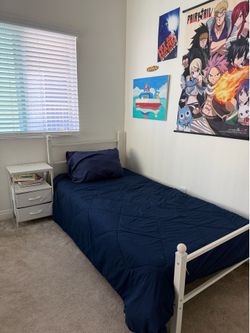 Twin bed frame with LED
