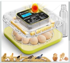 Egg Incubators for Hatching Eggs, 12 Egg Incubator with Automatic Egg Turning and Humidity Control, Incubator for Chicken/Quail/Duck Eggs with Tempera