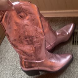 Metallic Pink Cowboy Boots Size 9 Madden 