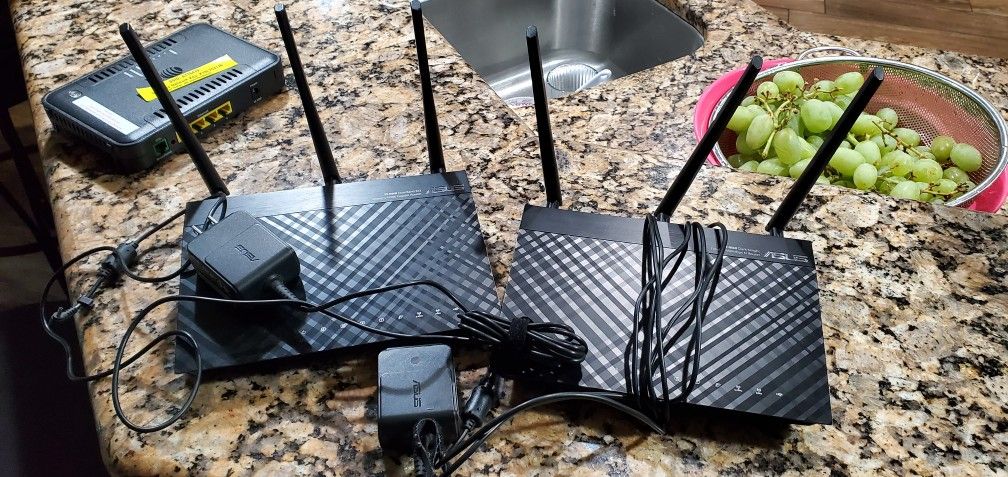 Two (2) Asus RT -N66U Double 450Mbps WIFI Router