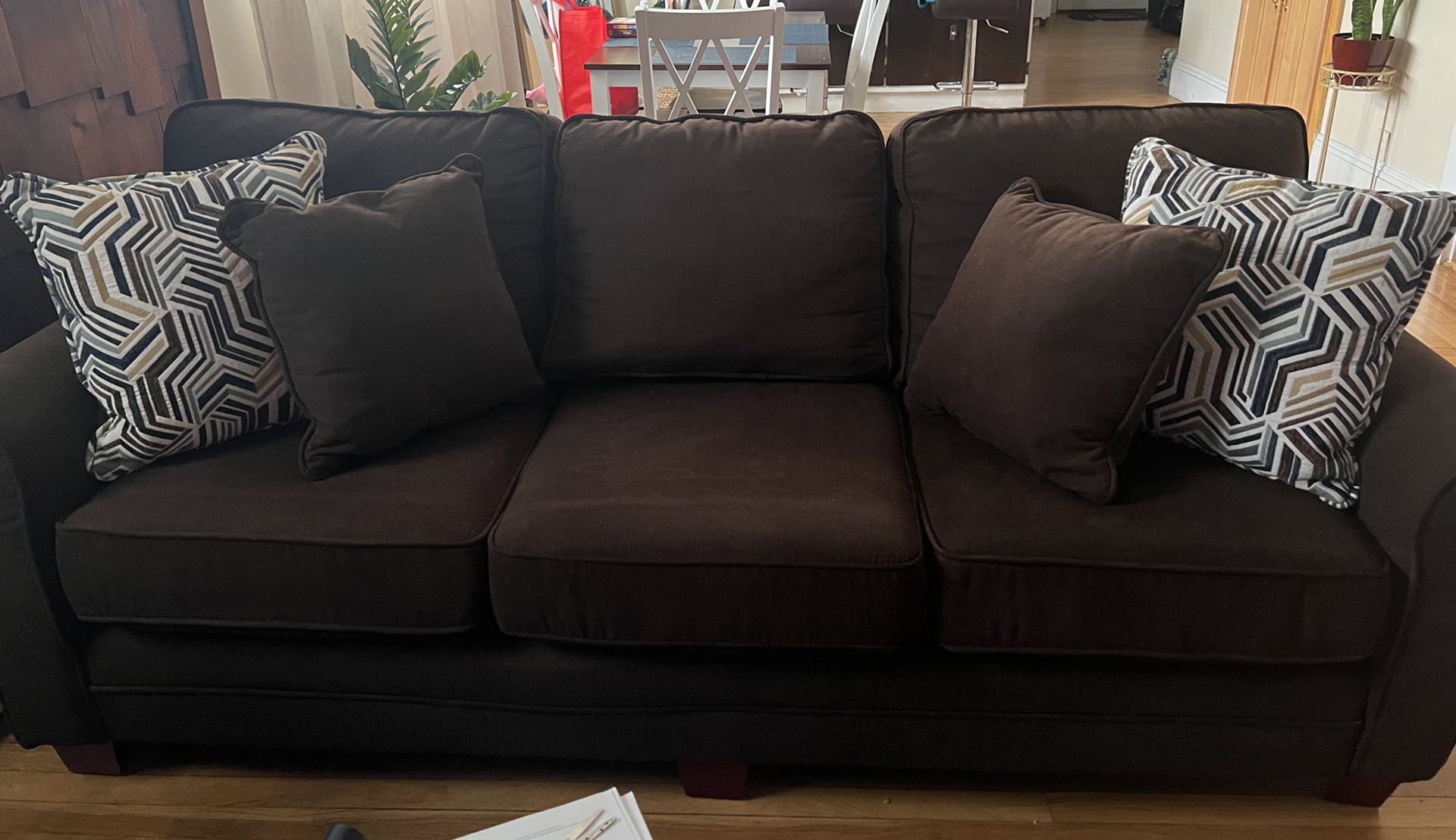 Loveseat And Chair Sofa Set Color Brown Like New 