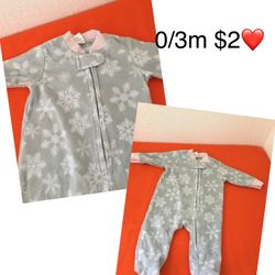 Pijama Great Condition For Girls Size 0/3 Months ❤️❤️❤️firm Price B