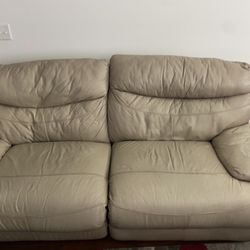 Leather Beige Couch