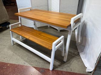 THE LAND OF NOD. Two Tone Teak Play Table and Bench