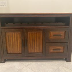 Wooden Storage Cabinet with Wine Rack