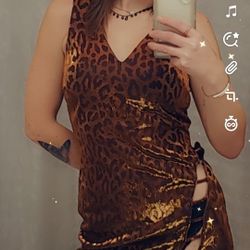 Womens Leopard Print Night Out Dress