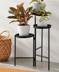 Black 3-Tier Metal Plant Stand
