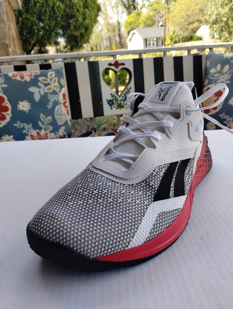 (Size-13) New, no box, Reebok Nano GW6015 White Victor red Blue Sneakers Shoes