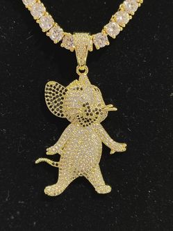 Necklace Jerry Mouse Charm CZ