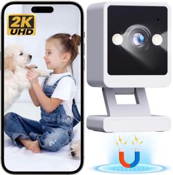 Indoor Camera, 2K Cameras for Home Security with Color Night Vision & Siren, 2-Way Audio for Pet/Dog/Baby/Nanny, 2.4GHz WiFi Camera, Cloud & SD Card S