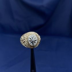 10KYG Accent Diamond USMC Ring 