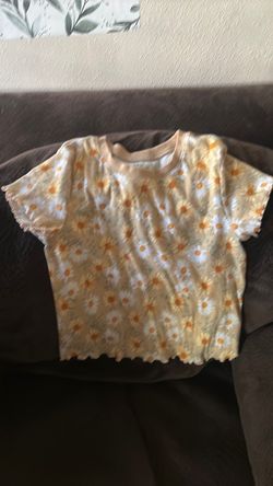 Daisy Print Crop T-Shirt