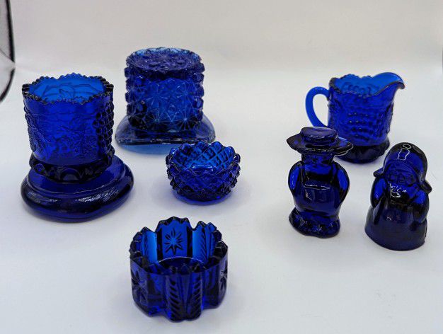 Cobalt Blue Miniature Fenton And Moser Pieces