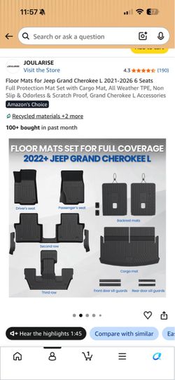 Jeep grand Cherokee L floor mats