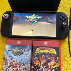 Nintendo Switch 2. Bundle With Mario Kart World, Donkey Kong Bananza. $560