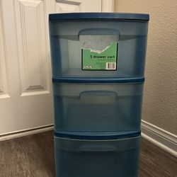 Sterilite 3-Drawer Blue Plastic Storage 