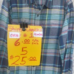 Men’s Flannel Long Sleeve Shirts 6.00