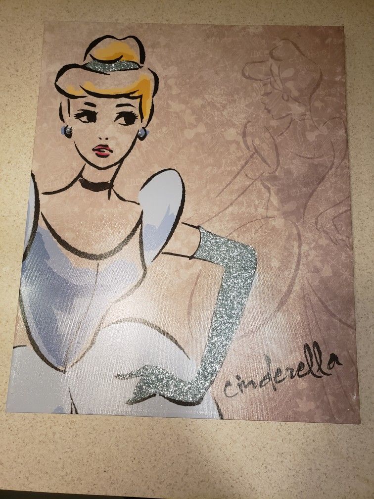 Disney's  Cinderella Glitter Canvas Wall Art