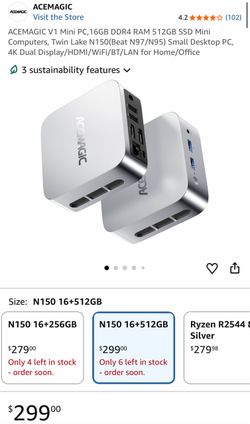 ACEMAGIC V1 Mini PC 16GB RAM 512GB SSD