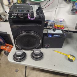 Rockford Fosgate Full Systems Amp 500.1 T16.5 Speakers P3 12 Inch Sub Ported 1.2 Thick Box Rockford Fosgate Pioneer Bluetooth USB Aux Pair RCA Sub Out