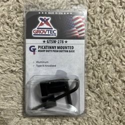 Grovtec picatinny push button swivel base