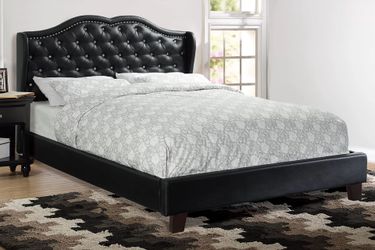 Brand New Black Leather Queen Size Bed Frame