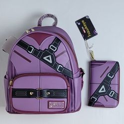 Loungfly Mini Backpack And Matching Wallet Hawkeye Kate Bishop