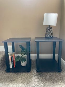 Set of 2 Modern Black End Tables / Nightstands – Great Condition