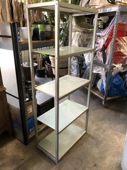 Gray Steel With Frosted Glass Shelves