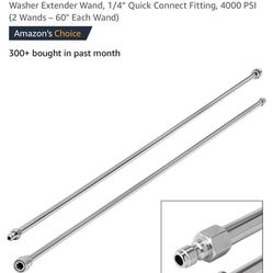 RIDGE WASHER Pressure Washer Wand Extension, 120 Inch Replacement Pressure Washer Lance, Stainless Steel Power Washer Extender Wand, 1/4” Quick Connec