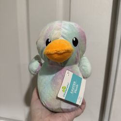 Easter pastel tie dye duck plushie