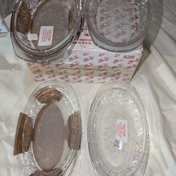 The Princess House Fantasia 4 Pc. Crystal Casserole Vegetable Dishes No. 528