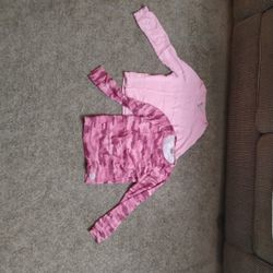 6 For 1-2 Lucky Brand Long Sleeves, 1 Crochet Dress, 1 Pink Zip Up Hoodie Sweater, 1 Purple Crop Sweater, 1 Black Crop Sweater, Size Kids M (7/8)