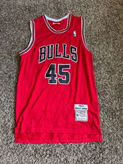 Micheal Jordan Mitchell and Ness Bulls jersey #45