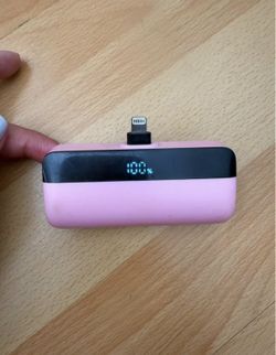 Pink iPhone Power Bank, Lightning Port (Not USB-C)