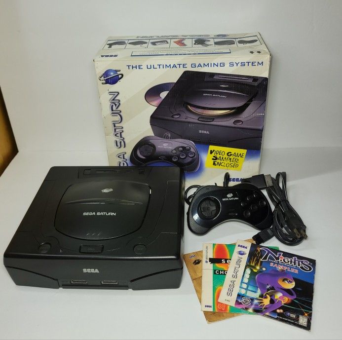 SEGA Saturn MK-80000A Boxed, 3 Demo Discs, Missing AV And Instructions.