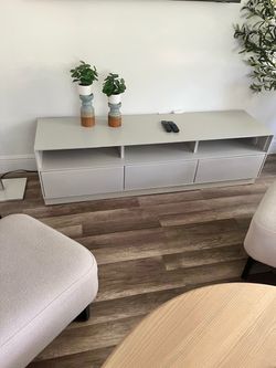 West Elm Light Gray TV Stand with Drawers