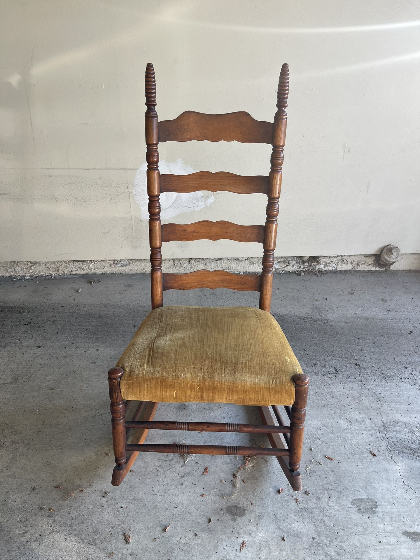 Antique Velvet Rocking Chair