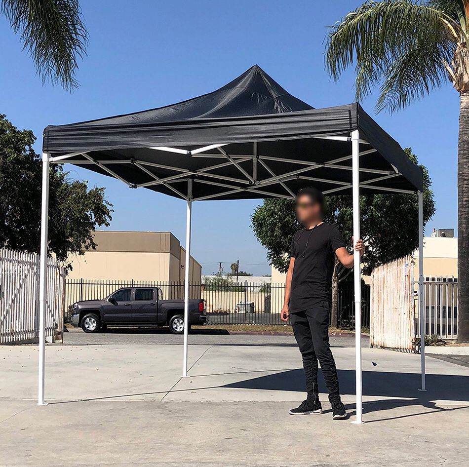 Brand New $100 Black 10x10 Ft Outdoor Ez Pop Up Wedding Party Tent Patio Canopy Sunshade Shelter w/ Bag