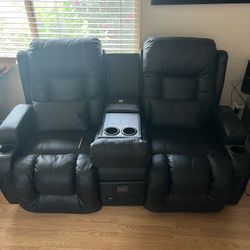 Loveseat Recliner Couch With Massager And Heater