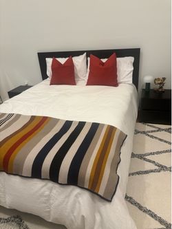 Queen bed frame and 2 matching night stands