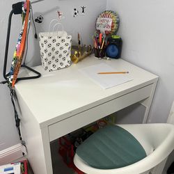 White Desk & Chair For kids
